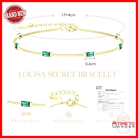 925 Sterling Silver Dainty Charm Bracelet, Adjustable Link Chain, Birthstone - Picture 3 of 7